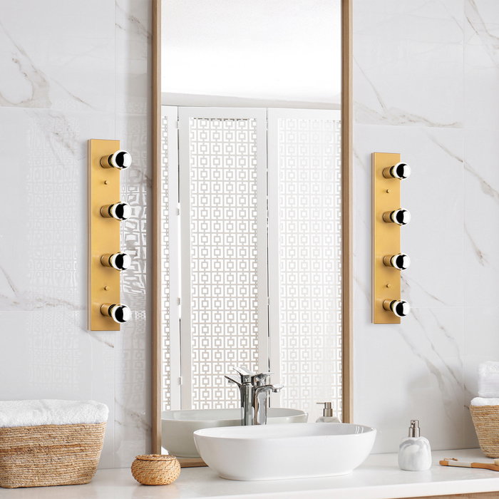 Opviq Mirro - 12242 Lámpara de pared dorada con tapa de cristal Opviq Mirro - 12242 Lámpara de pared dorada con tapa de cristal